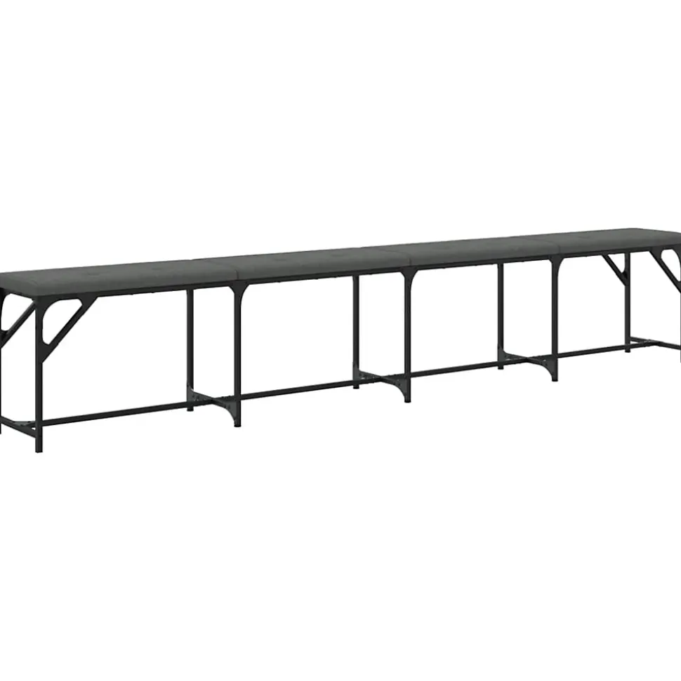 Banc à manger gris foncé 248x32x45 cm acier et tissu vidaXL