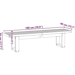 Banc à manger NOAIN pieds en forme de U 180x40x45 cm massif pin vidaXL