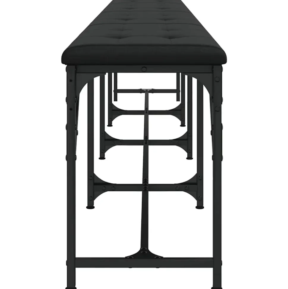 Banc à manger noir 248x32x45 cm acier et similicuir vidaXL