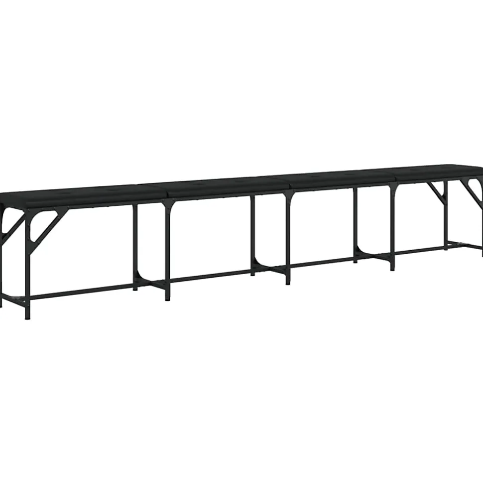 Banc à manger noir 248x32x45 cm acier et similicuir vidaXL