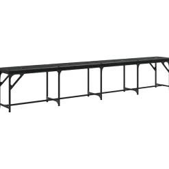 Banc à manger noir 248x32x45 cm acier et similicuir vidaXL