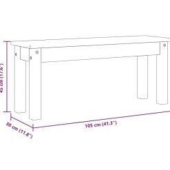 Banc à manger Panama gris 105x30x45 cm bois massif de pin vidaXL