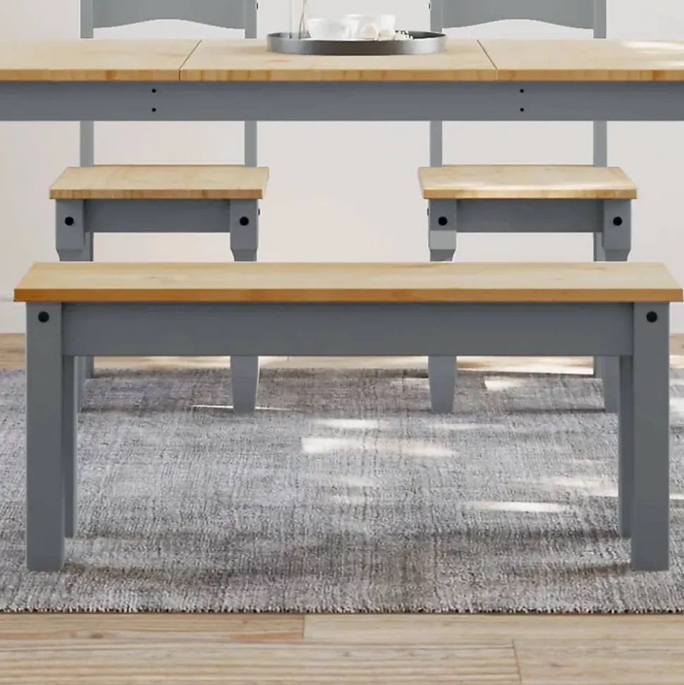 Banc à manger Panama gris 105x30x45 cm bois massif de pin vidaXL