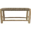 Banc 2 places 90 cm en jonc de mer et branche de teck - Jovan