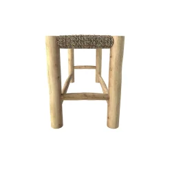Banc 2 places 90 cm en jonc de mer et branche de teck - Jovan