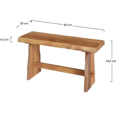 Banc 2 places en bois de teck recyclé 90 cm - Vic