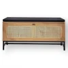 Banc avec Rangement Chaussures et Façade en Rotin L100 cm - JAYA