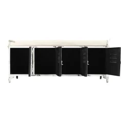 Banc avec rangement en métal blanc Félicie