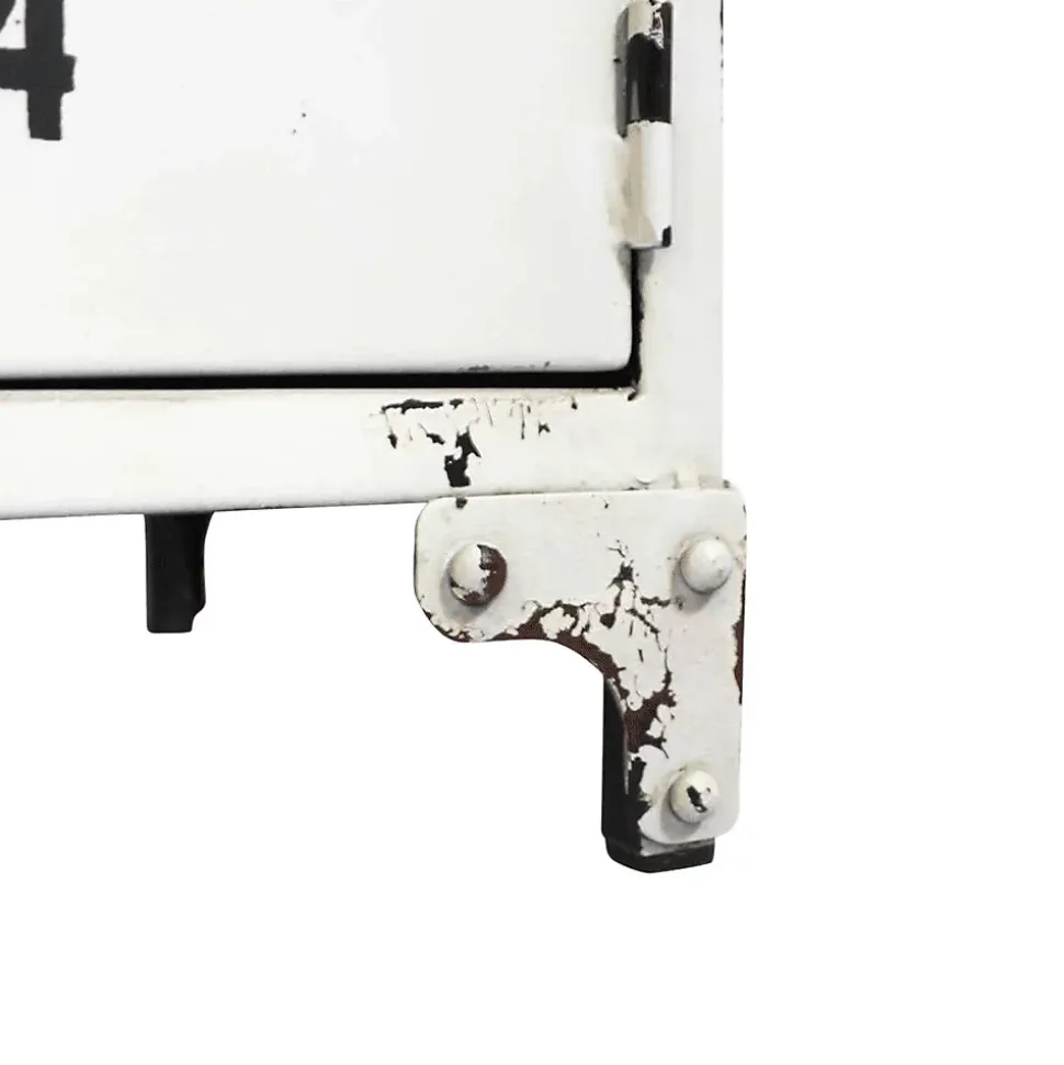 Banc avec rangement en métal blanc Félicie