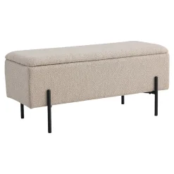 Banc avec Rangement Watford, Beige, Polyester, 36,5x95x42 cm, Seven Design