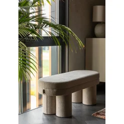 Banc, Banc en tissu bouclé Fern, Dutchbone
