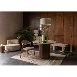 Banc, Banc en tissu bouclé Fern, Dutchbone