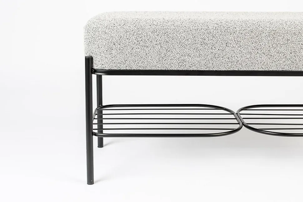 Banc, Banc Milou en tissu gris, BOITE A DESIGN