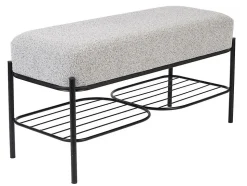 Banc, Banc Milou en tissu gris, BOITE A DESIGN