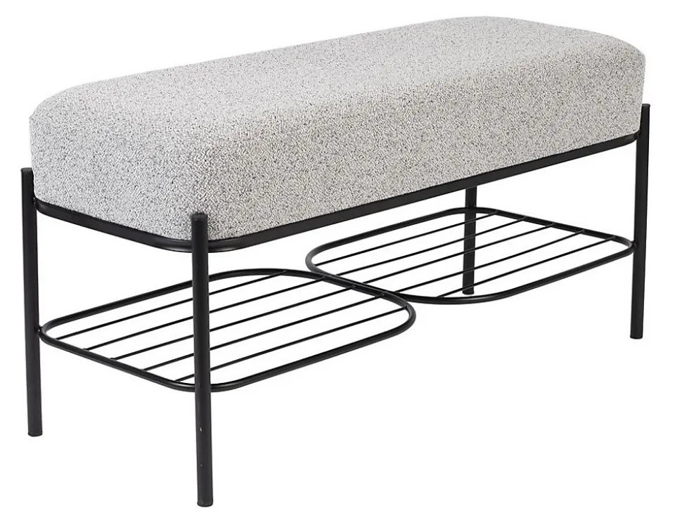 Banc, Banc Milou en tissu gris, BOITE A DESIGN