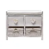 Banc Banquette Assise 2 Tiroirs Bois Blanc Shabby 46x60x30