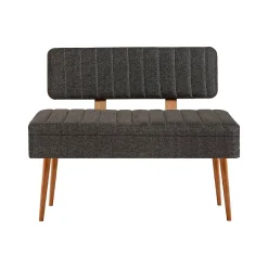 Banc Barthelemy, Banc polyvalent, Sièges pour les invités, Coffre multifonctionnel, 90x39 h40 cm, Chêne et Anthracite