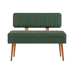 Banc Barthelemy, Banc polyvalent, Sièges pour les invités, Coffre multifonctionnel, 90x39 h40 cm, Chêne et Vert