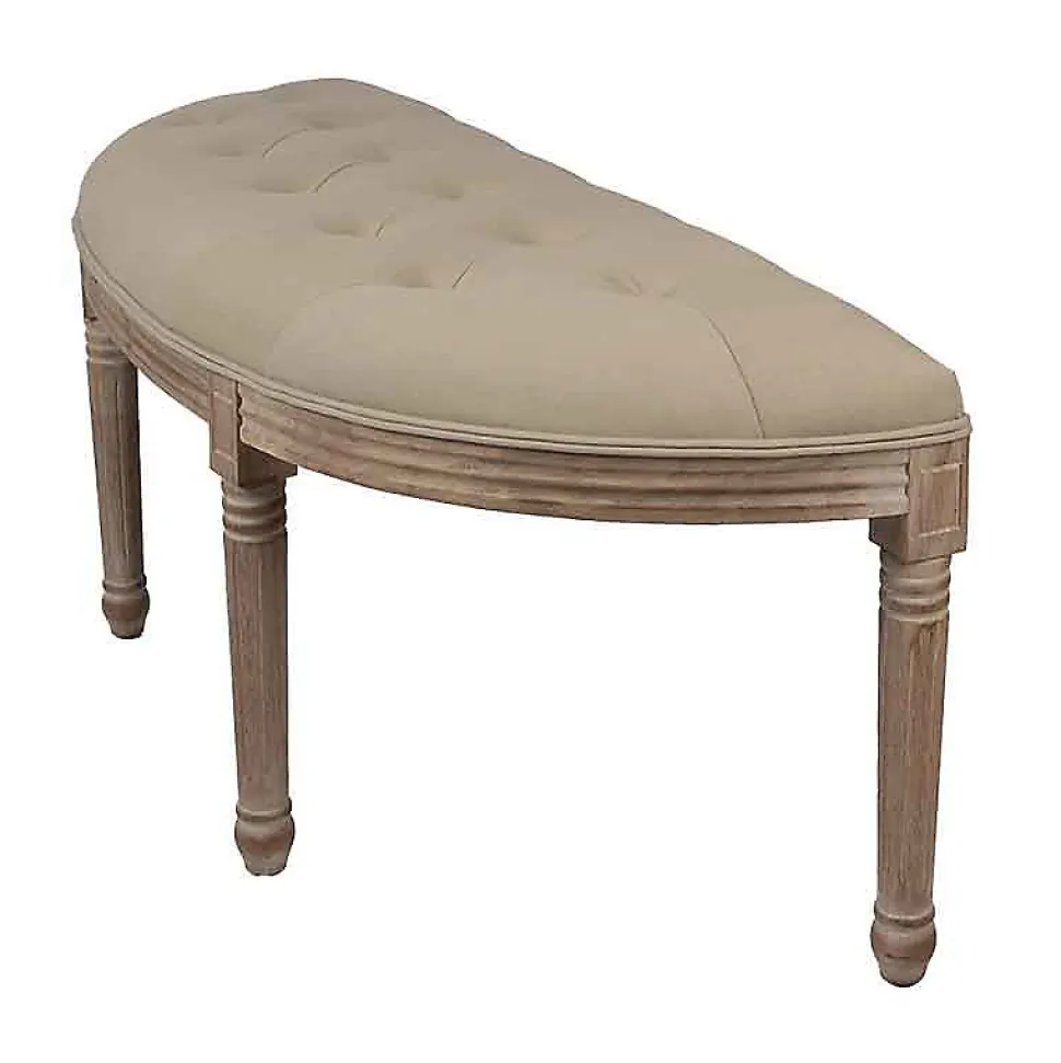 Banc beige marron bois 125x41x48cm