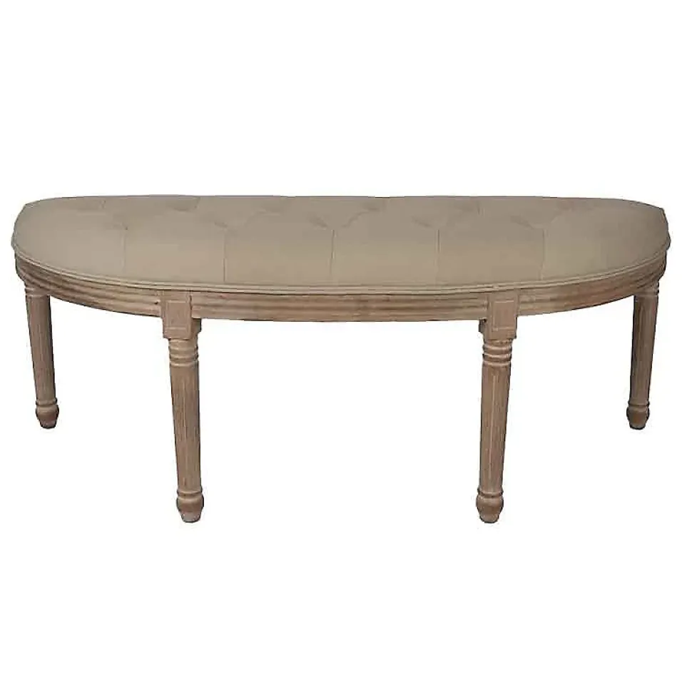 Banc beige marron bois 125x41x48cm