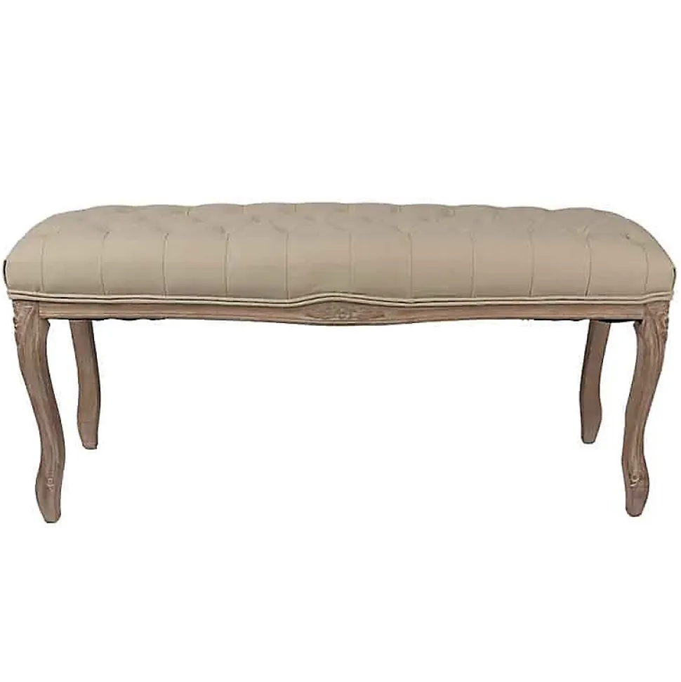 Banc bois beige marron 112x36x50cm
