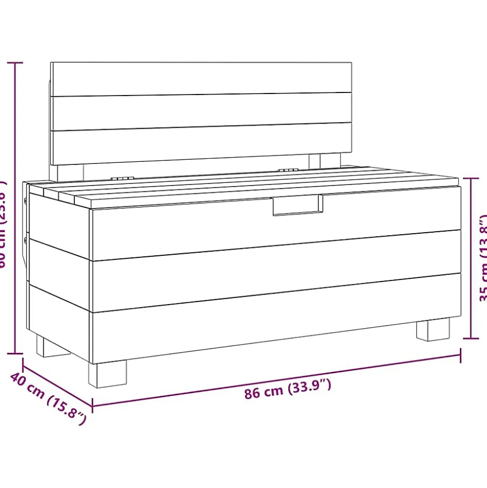 Banc bois massif d'acajou 86x40x60 cm vidaXL
