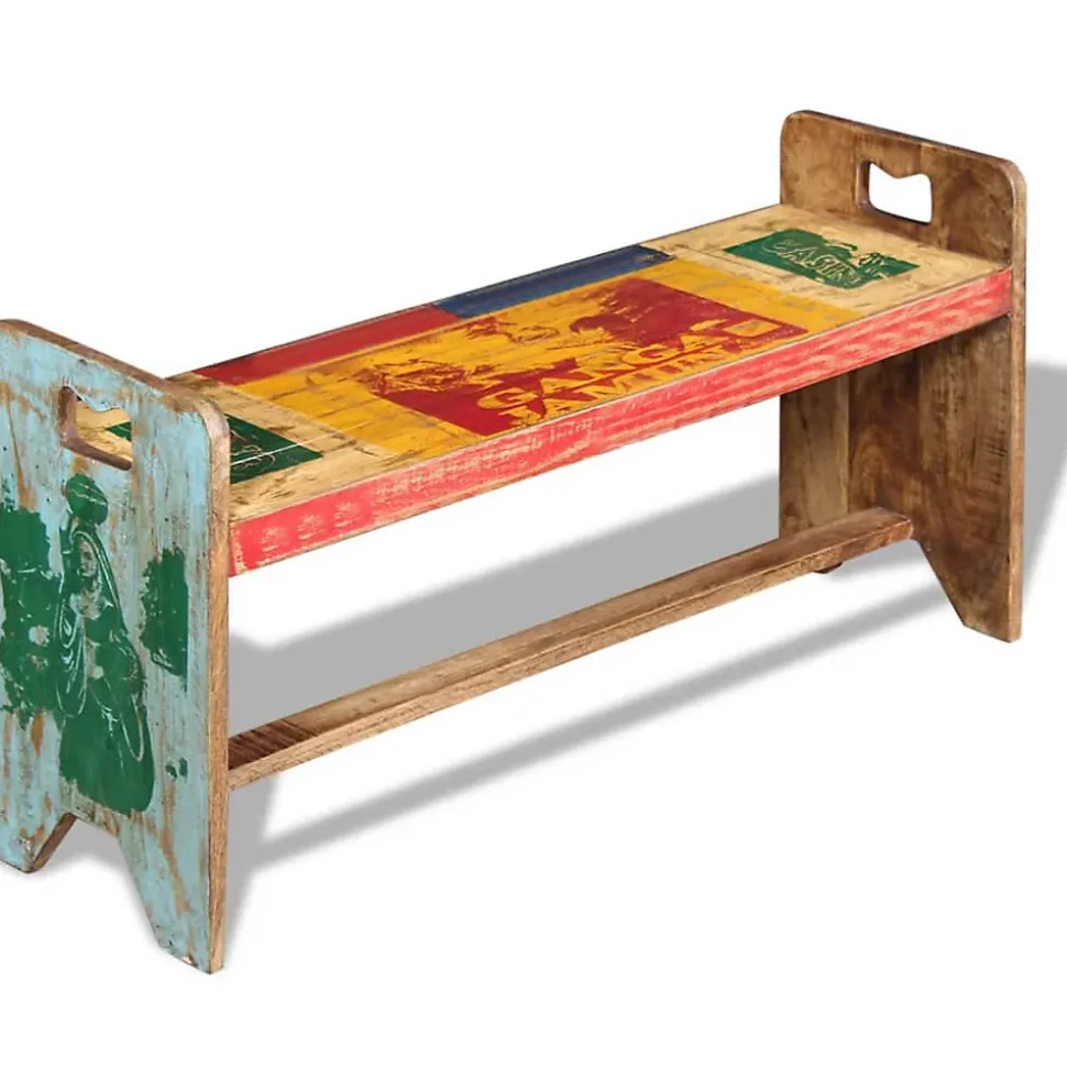 Banc Bois massif recyclé 100x30x50 cm vidaXL