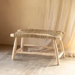 Banc bois naturel Japandi (40x80 cm - Naturel)