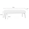 Banc. bout de lit avec revêtement bouclette texturée. beige. pieds en métal noir. L 120 x P 41 x H 42.5cm