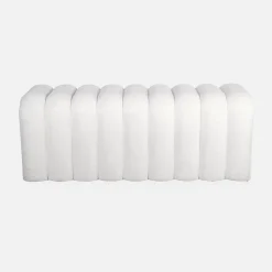Banc. bout de lit blanc contemporain en tissu