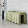 Banc. bout de lit vert contemporain en tissu