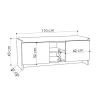 Banc chaussures 2 portes et 2 niches L110 cm - Zulla