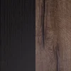 Banc coffre 165 cm décor chêne foncé assise capitonnée noir - RIVIERA