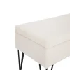 Banc coffre ALIX tissu bouclette blanc