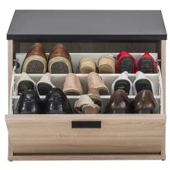 Banc Coffre Chaussures Chêne Naturel Beaux Meubles 9 paires