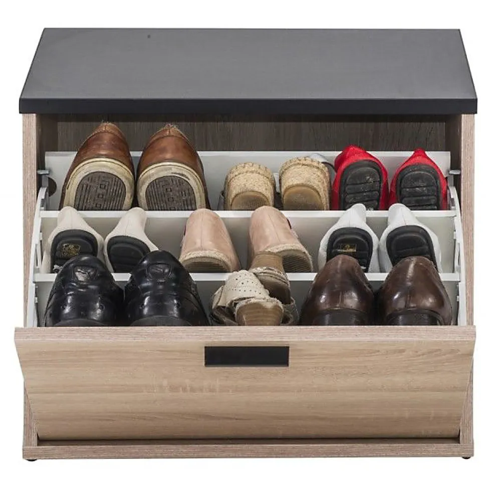 Banc Coffre Chaussures Chêne Naturel Beaux Meubles 9 paires