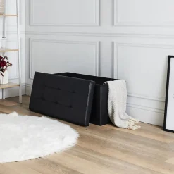 Banc coffre de rangement en polyuréthane Zoé