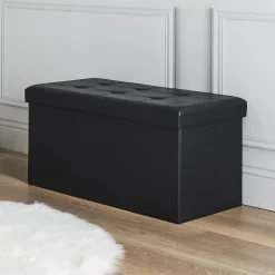 Banc coffre de rangement en polyuréthane Zoé