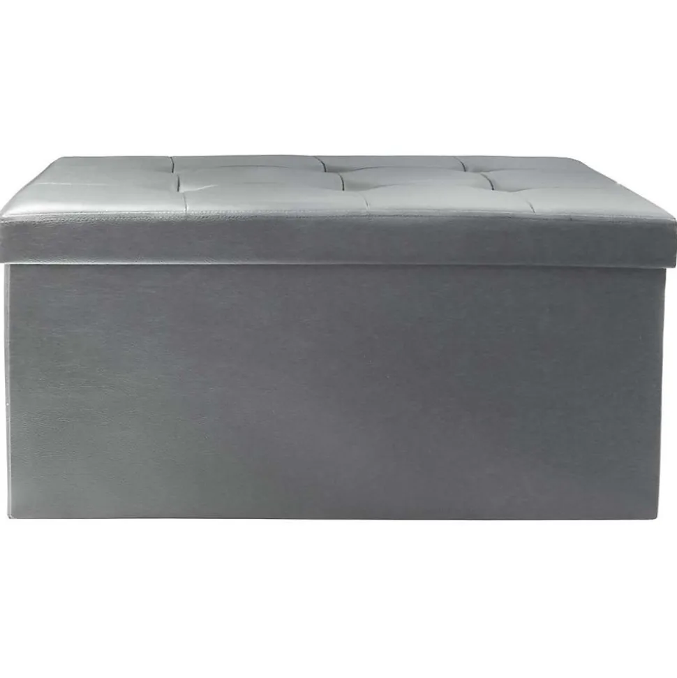 Banc coffre de rangement en polyuréthane Zoé Gris