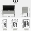 Banc coffre de rangement surface effet cachemire pieds bois gris