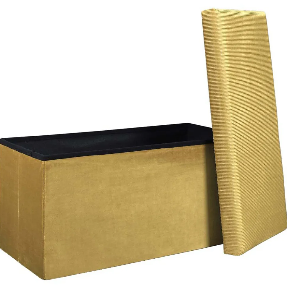 Banc coffre de rangement velours côtelé Giullia