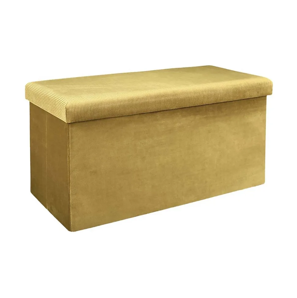 Banc coffre de rangement velours côtelé Giullia