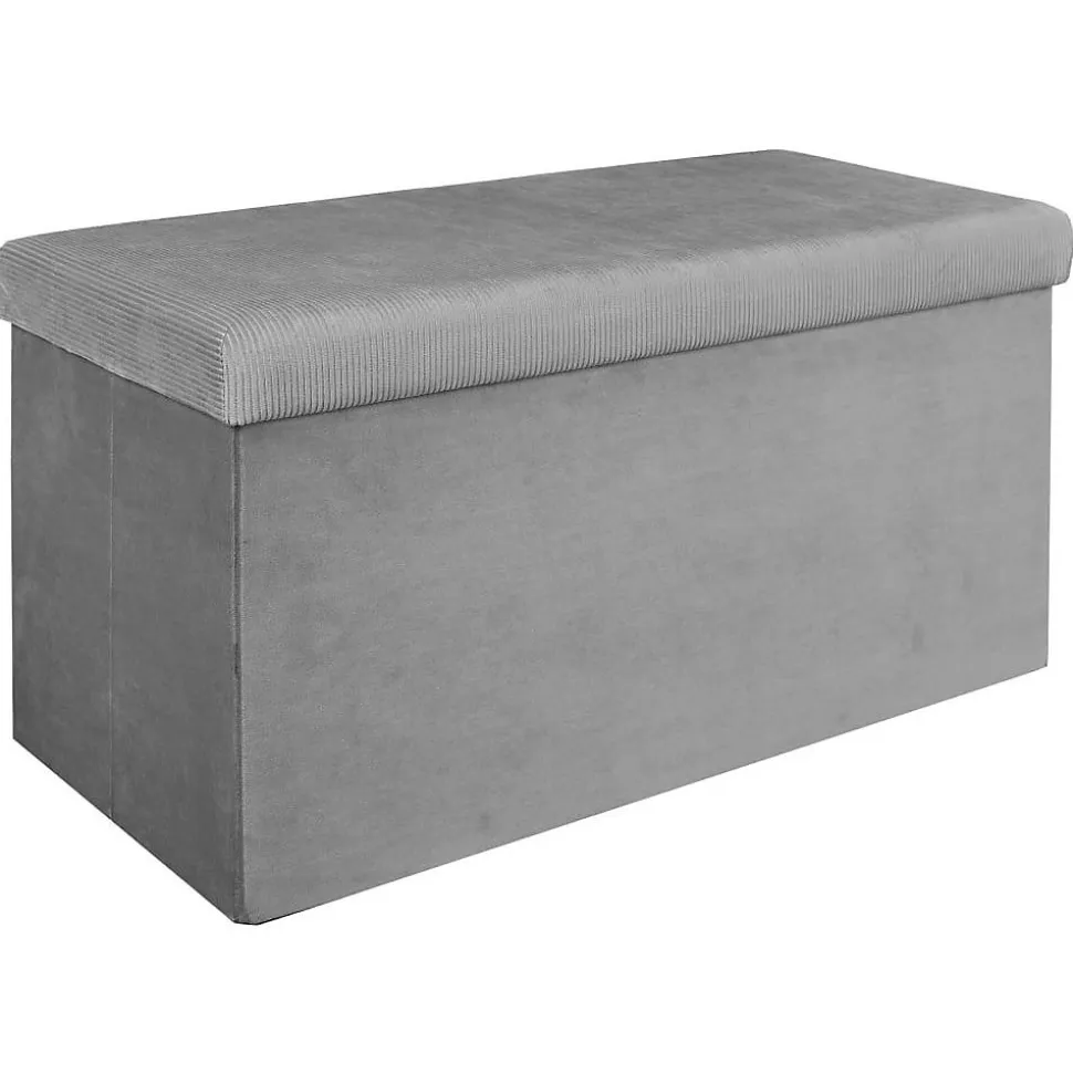Banc coffre de rangement velours côtelé Giullia