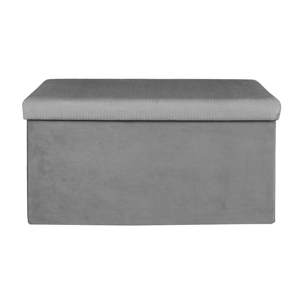 Banc coffre de rangement velours côtelé Giullia