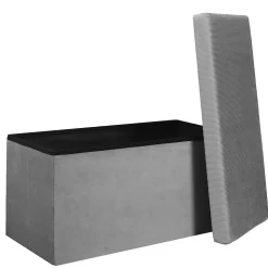 Banc coffre de rangement velours côtelé Giullia