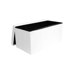 Banc coffre de rangement en polyuréthane Zoé Blanc