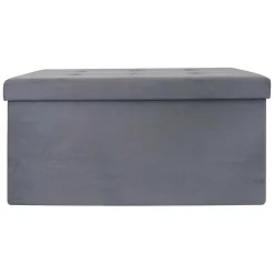 Banc coffre de rangement en suédine Lina