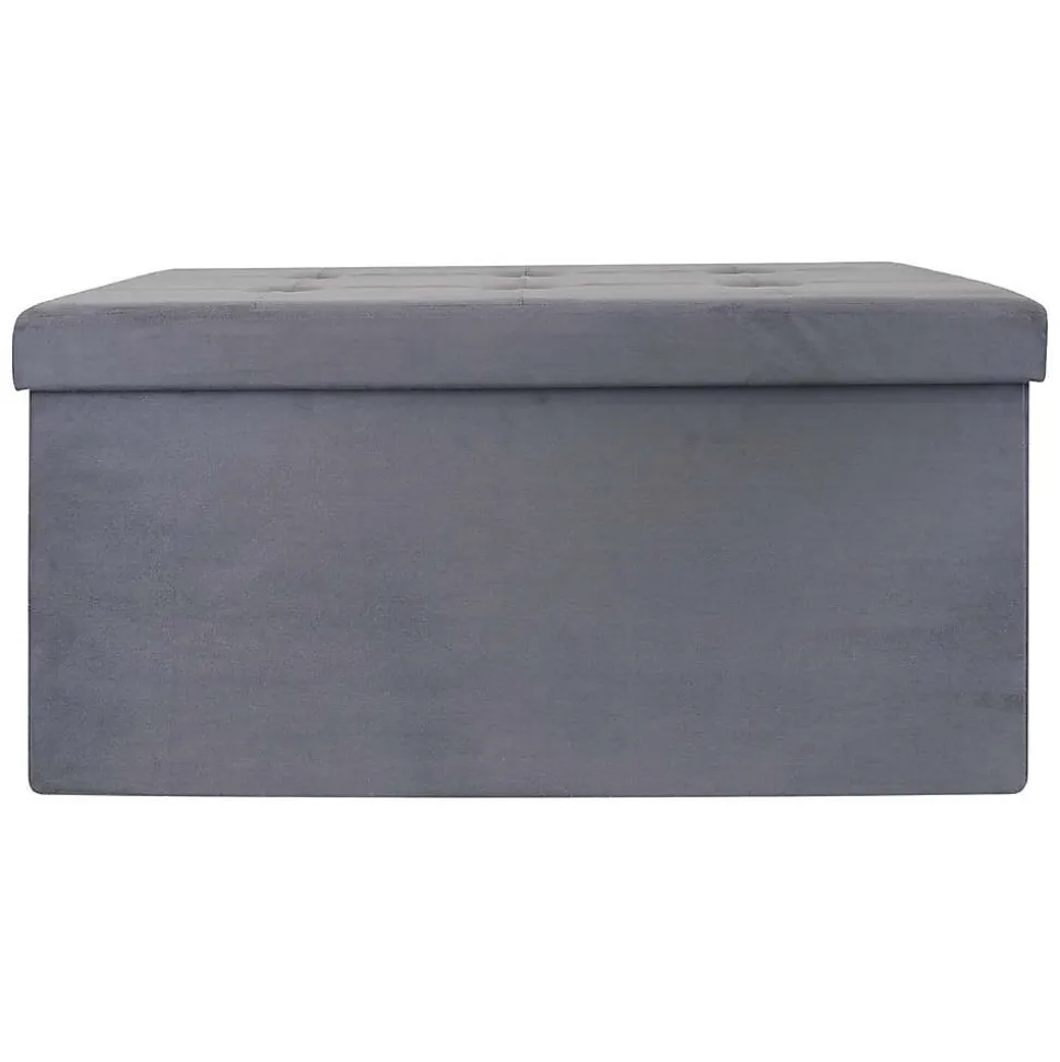 Banc coffre de rangement en suédine Lina