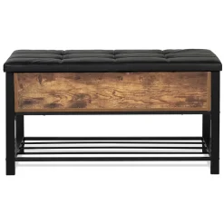 Banc coffre d'entrée chaussures NINO design industriel