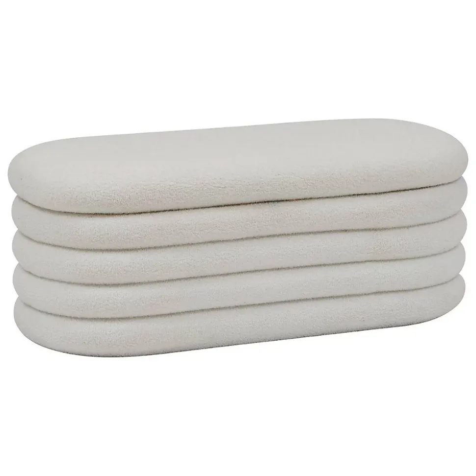 Banc coffre Giulia blanc 110x46cm - Atmosphera